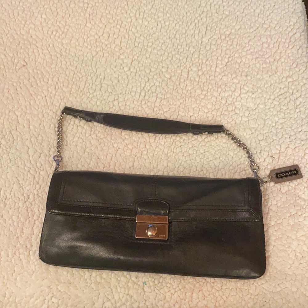 Coach Legacy Black Leather Convertible Clutch
